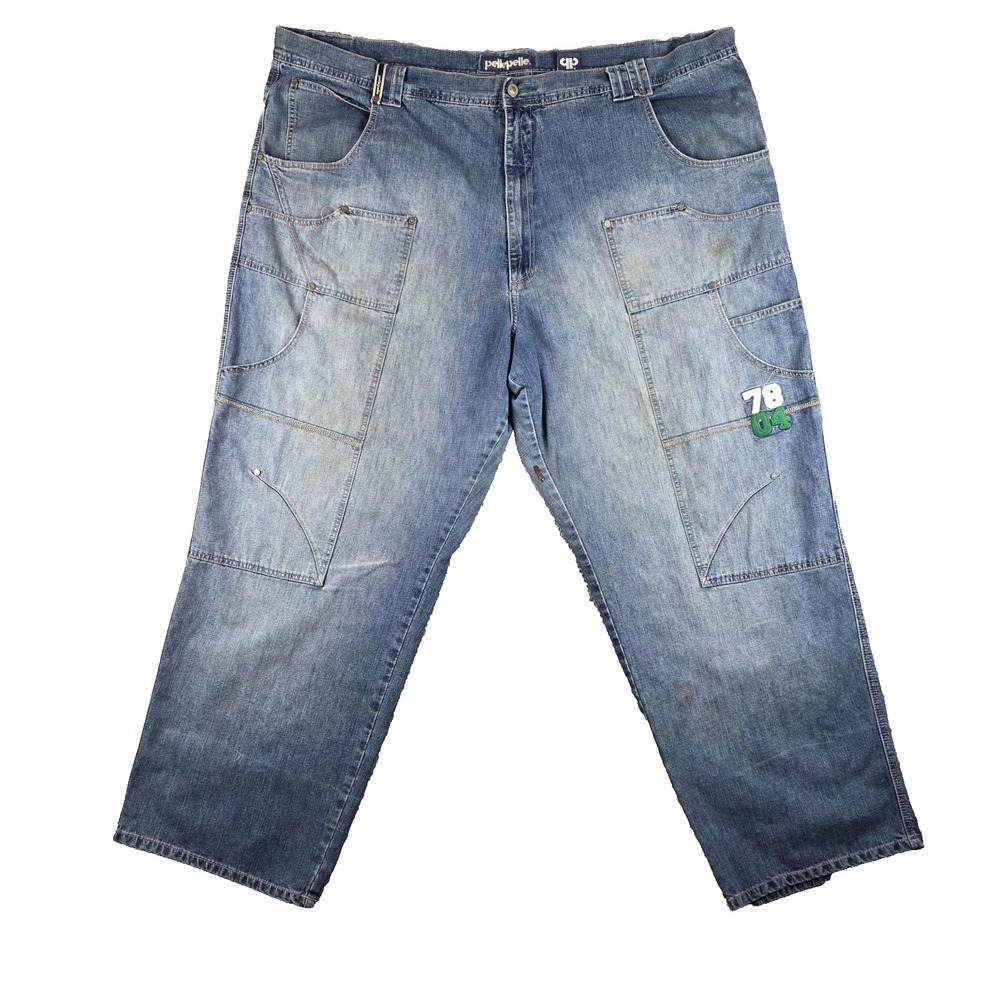 Vintage PellePelle Jeans Mens 54x34 (51x34)‎ Y2K 90s Baggy Big Tall Pelle Pelle